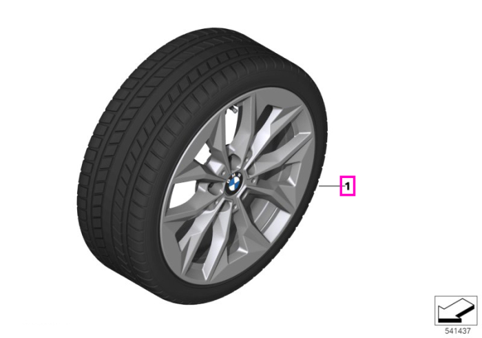 Roată completă de iarnă - Y-Spoke 971 cu anvelopa Goodyear Ultra Grip Performance 3 - 205/55R17 95H XL - BMW Seria 1 F70/Seria 2 Gran Coupé F74