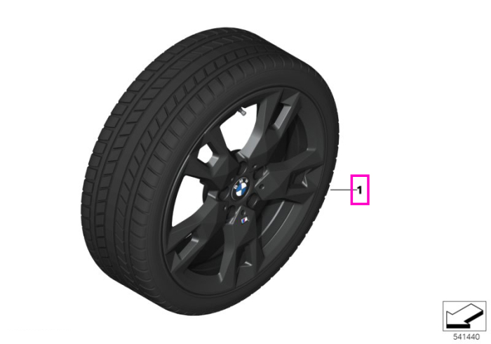 Roată completă de iarnă - M Star Spoke 968M cu anvelopa Goodyear Ultra Grip Performance 3 - HL 195/50R18 93H XL - BMW Seria 1 F70/Seria 2 Gran Coupé F74