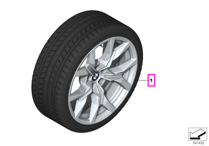 Roată completă de iarnă - Y-Spoke 921 cu anvelopa Hankook Winter i* (BMW) evo3 X - 225/60R18 104H XL - BMW X3 G45