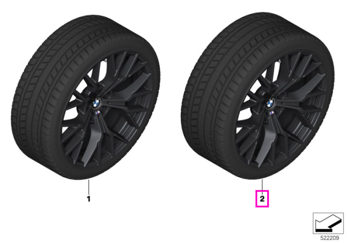Roată completă de iarnă - M Performance Y-Spoke 911M cu anvelopa Goodyear Ultra Grip Performance 3 - 285/40R20 108V XL - BMW X3/X4 G45/G46 LCI - punte spate