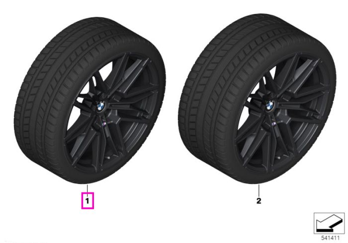 Roată completă de iarnă - M Double Spoke 951M cu anvelopa Hankook iON i* (BMW) - HL 275/40R20 109V XL - BMW M5 G90/G99 - punte față