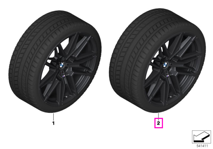 Roată completă de iarnă - M Double Spoke 951M cu anvelopa Hankook iON i* (BMW) - HL 285/40R20 111V XL - BMW M5 G90/G99 - punte spate
