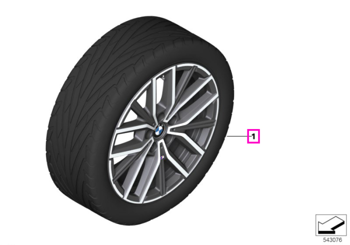 Set roți complete de vară - M Double Spoke 838M (bright turned) cu anvelopa Vredestein Ultrac - 225/55R18 102Y XL - BMW X1 U11, X2 U10
