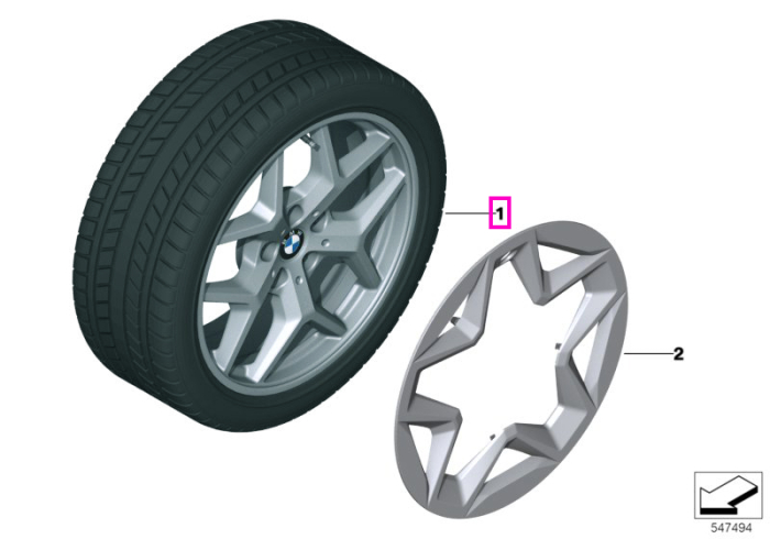 Roată completă de iarnă - Y-Spoke 932 cu anvelopa Pirelli CintuRato Winter 2 - 225/55R18 102H XL - BMW Seria 5 G60/G61