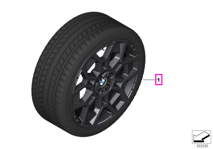 Roată completă de iarnă - M Performance Star Spoke 880M cu anvelopa Bridgestone Blizzak LM005 - 225/55R18 102H XL - Mini Aceman U10/U11