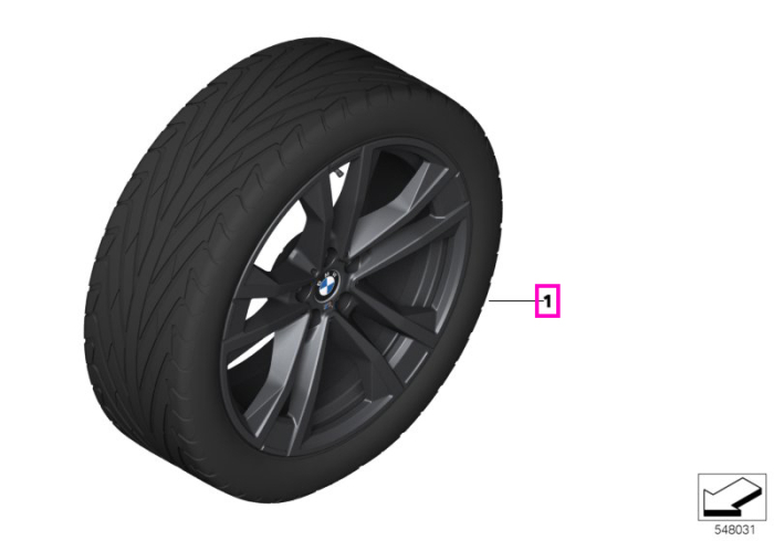 Set roți complete de vară - M Performance Double Spoke 1048M cu anvelopa Vredestein Ultrac - 255/45R20 105Y XL - BMW iX3 NA5