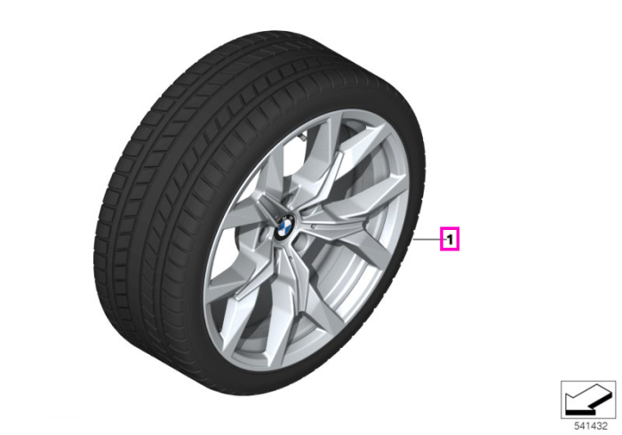 Roată completă de iarnă - Y-Spoke 921 cu anvelopa General Grabber AT3 - 225/60R18 104H XL - BMW X3 G45