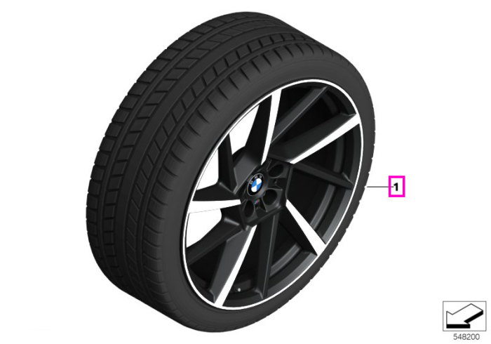 Roată completă de iarnă - M Star Spoke 1050M (bright turned) cu anvelopa Hankook iON i* (BMW) SUV - 255/40R21 102H XL - BMW iX3 NA5