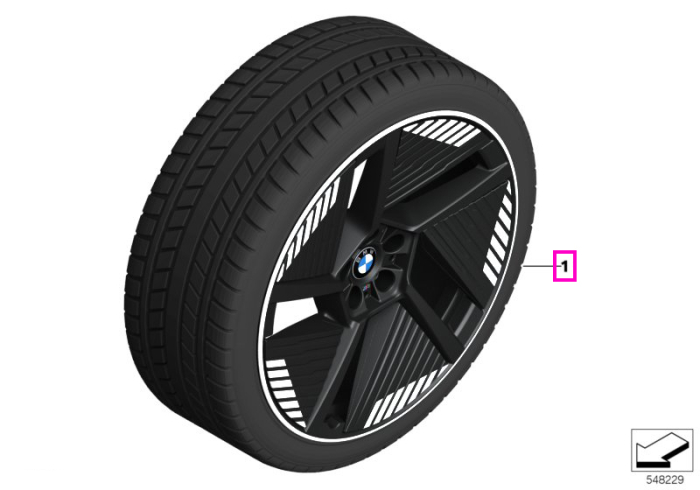 Roată completă de iarnă - M Aerodynamic wheel 1051M (bright turned) cu anvelopa Goodyear Ultra Grip Performance 3 - 255/40R21 102H XL - BMW iX3 NA5