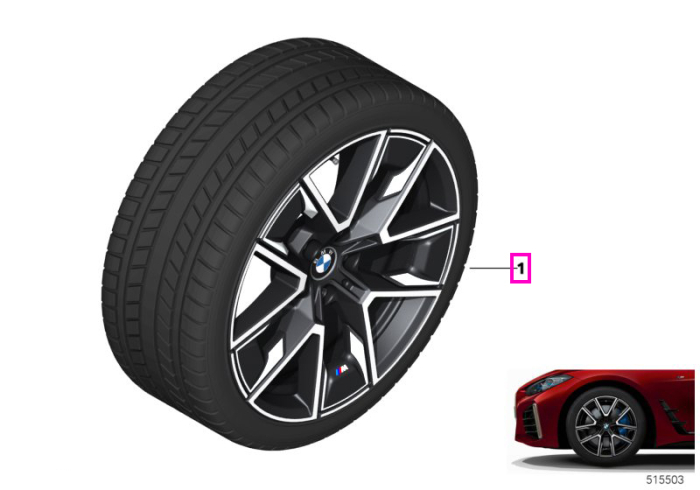 Roată completă de iarnă - M Aerodynamic wheel 858M (bright turned) cu anvelopa Pirelli Winter Sottozero 3 - 245/45R18 100H XL - BMW Seria 4/i4 G26