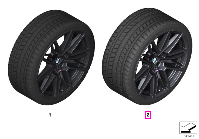 Roată completă de iarnă - M Double Spoke 951M cu anvelopa Pirelli P-Zero Winter 2 - HL 285/40R20 111V XL - BMW M5 G90/G99 - punte spate