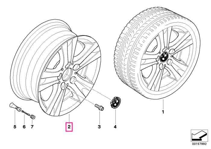Janta aliaj usor - Double Spoke 222 - Argintiu (Silver) - 7Jx16 ET:44 - BMW Seria 1 E81 E82 E87 E88