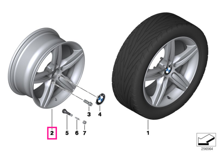 Janta aliaj usor -  Rim Star Spoke 379 - Argintiu (OrbitGrey Bright Polished) - 7,5Jx17 ET:43 - BMW Seria 1 F20 F21, Seria 2 F22 F23	 