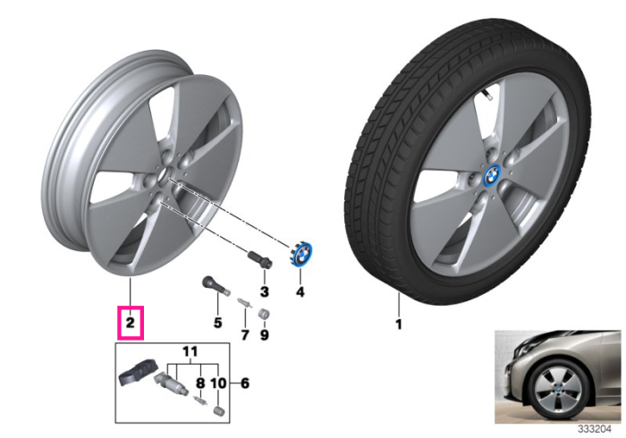 Janta aliaj usor - Star Spoke 427 - Argintiu (Silver) - 5Jx19 ET:43 - BMW i3 I01