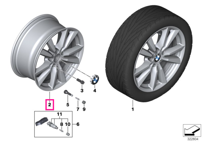 Janta aliaj usor - Double Spoke 446 - Argintiu (ReflexSilver) - 8,5Jx18 ET:46 - BMW X5 F15