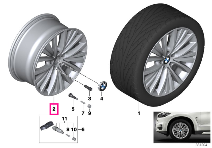 Janta aliaj usor - Multi Spoke 448 - Argintiu (ReflexSilver/Bright Polished) - 9Jx19 ET:48 - BMW X5 F15