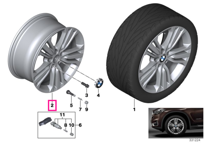 Janta aliaj usor - W Spoke 447 - Argintiu (Reflex Silver) - 9Jx19 ET:48 - BMW X5 F15	