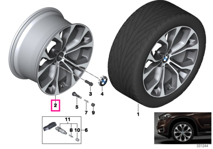 Janta aliaj usor - Y-Spoke 451 - Bicolor Gri (FerricGrey / Bright Polished) - 10Jx20 ET:40 - BMW X5 F15, X6 F16