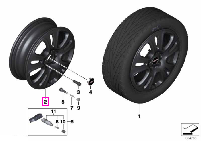 Janta aliaj usor - Double Spoke 510 - Negru (Black) - 5,5x17 ET:45 - Mini Cabrio F57, F55, F56