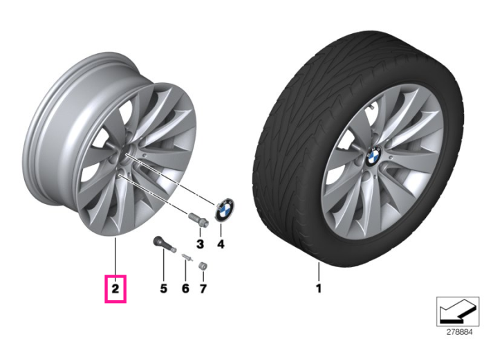 Janta aliaj usor - V-Spoke 413 - Negru (Black) - 7,5Jx17 ET:37 - BMW Seria 3 F30 F31 F35, Seria 4 F32 F33 F36	