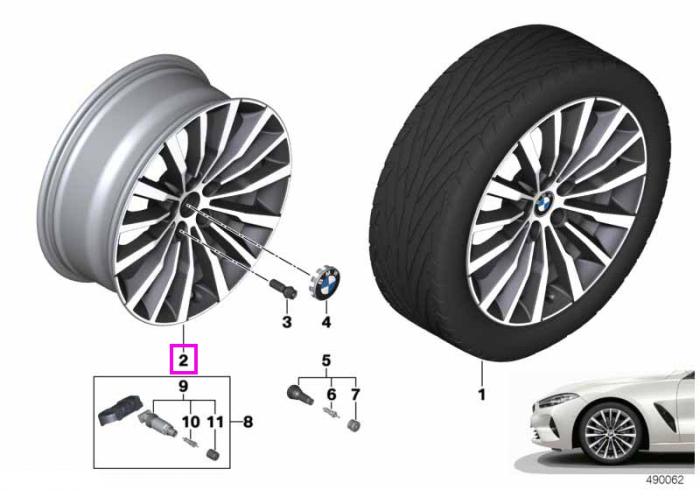 Janta din aliaj usor - W Spoke 731 - Gri (FerricGrey) - 8Jx20 ET:26 - BMW Seria 8 G14 G15 G16