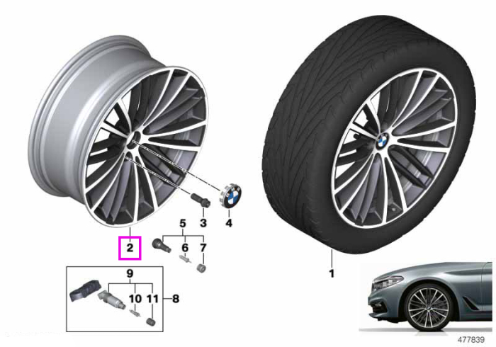 Janta aliaj usor - V Spoke 635 - Bicolor Gri (Orbitgrey/Bright Turned) - 8Jx19 ET:30 - BMW Seria 5 G30 G31	
