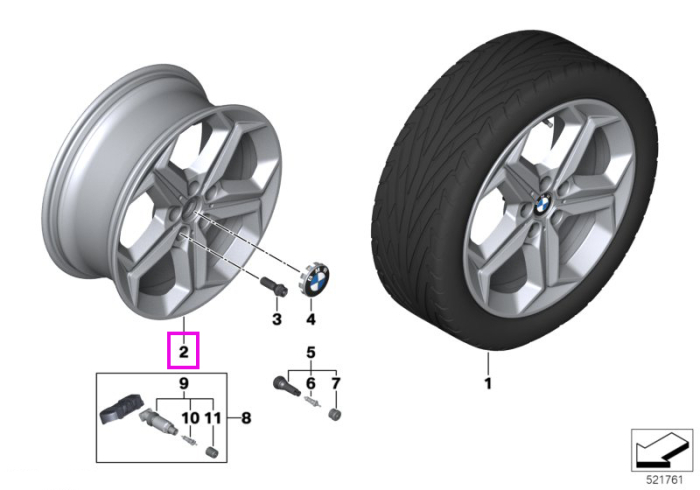 Janta aliaj usor - Star Spoke 865 - Argintiu (Refined Silver) - 7,5Jx18 ET:50 - BMW X1 U11 U12, X2 U10