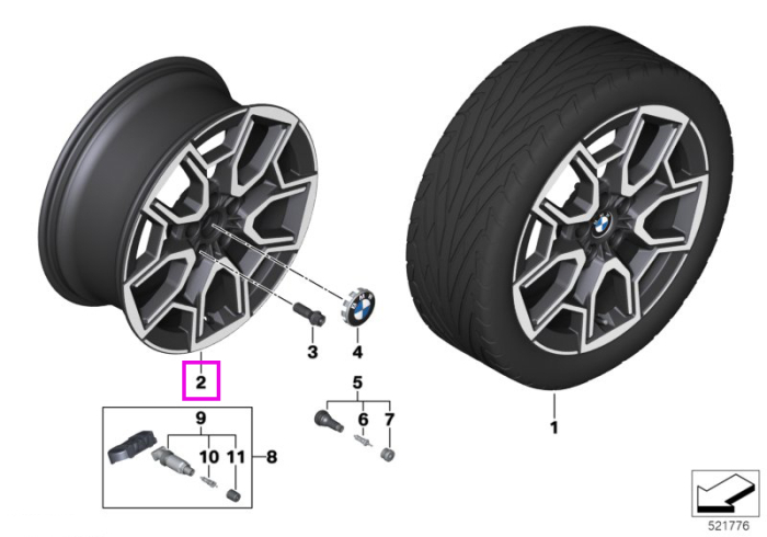 Janta aliaj usor - V Spoke 867 - Bicolor Gri (Midnight Grey/Bright Turned) - 8Jx19 ET:46 - BMW X1 U11 U12, X2 U10