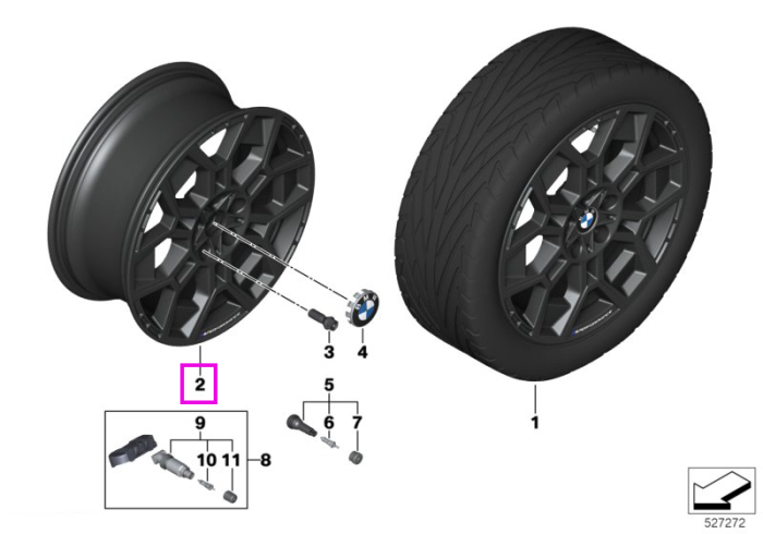 Janta aliaj usor - M Performance Star Spoke 880M - Negru (Jet Black Matt) - 7,5Jx18 ET:50 - BMW X1 U11, X2 U10	