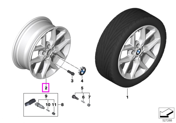 Janta aliaj usor - Y Spoke 896 - Argintiu (Refined Silver) - 7Jx17 ET:41 - BMW X1 U11, X2 U10