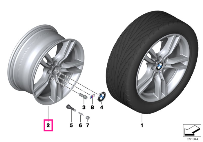 Janta aliaj usor - M Performance StarSpoke 400 - Argintiu (Dekor Silver 2) - 8,5JX18 ET:47 - BMW Seria 3 F30 F31 F35, Seria 4 F32 F33 F36