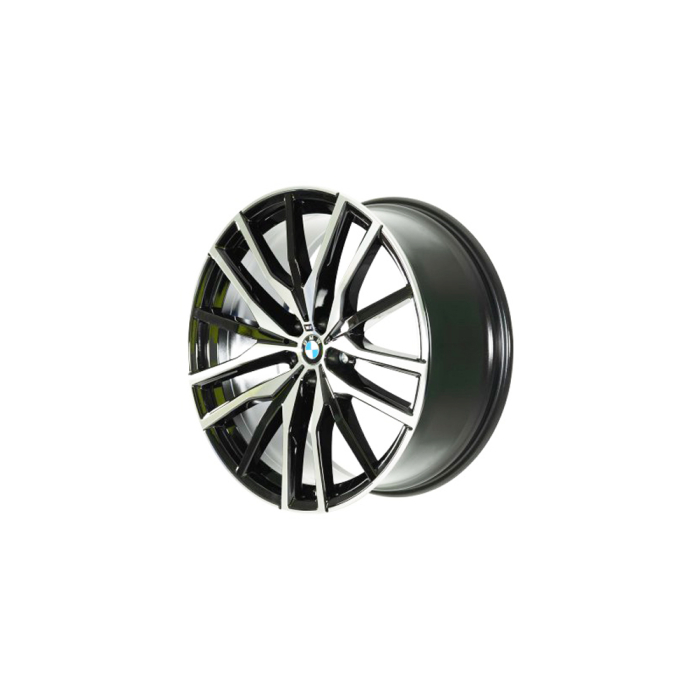 Janta din aliaj usor - M Performance Double Spoke 742M - Bicolor Negru (Jet Black Sol. Paint / Bright Turned) - 9,5Jx22 ET:37 - BMW X5 G05 G18, X6 G06