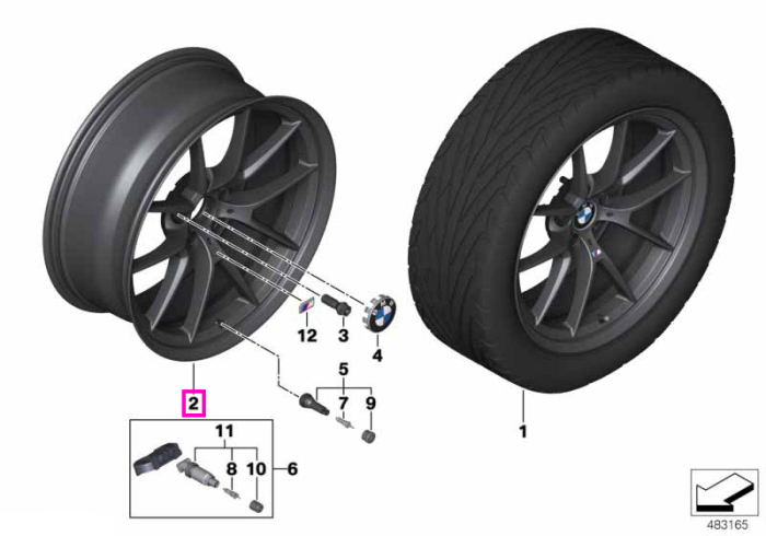  Janta aliaj usor - M Performance Y-Spoke 763M - Auriu (Frozen Gold) - 9Jx19 ET:29 - BMW Seria 2 F87 M2, Seria 3 F80 M3, Seria 4 F82 F83 M4 - punte fata