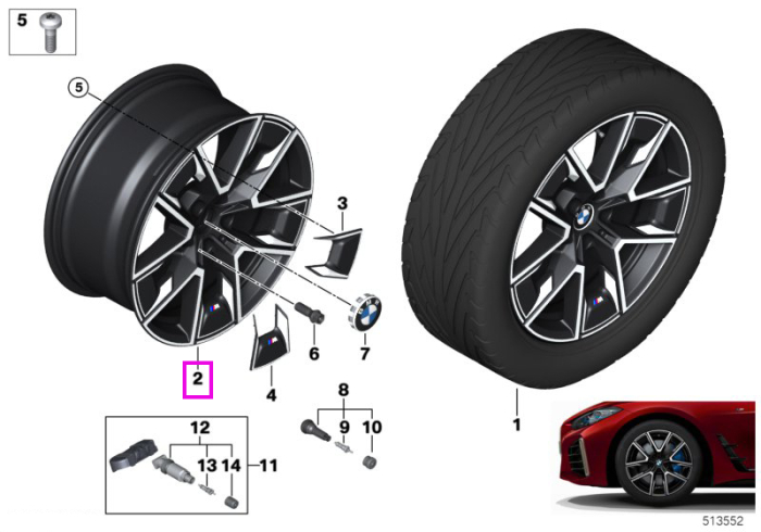 Janta din aliaj usor - M Performance Aerodynamic Wheel 858M - Bicolor Gri (Midnight Grey/Bright Turned) - 8,5Jx18 ET:36 - BMW i4 G26