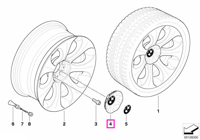 Capac central butuc roata, D=155,3 mm - BMW Seria 6 E63 E64