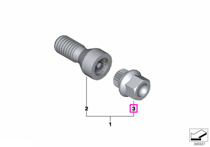  Adaptor antifurt prezon roata, Cod 33/SW17mm - BMW Seria 1, Seria 2, Seria 3, Seria 4, Seria 5, Seria 6, Seria 7, Seria 8, Z1, Z3, Z4, Z8, X3, X4, X5, X6 - Mini Cabrio R52, R50, R53, R56	