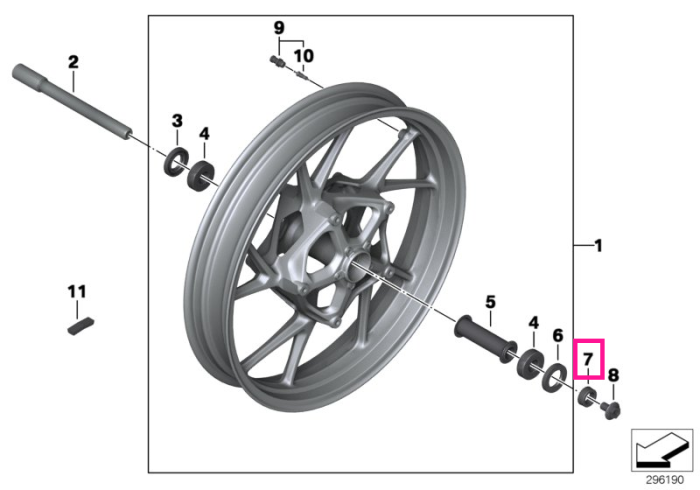 Bucsa ghidare roata fata - BMW Motorrad