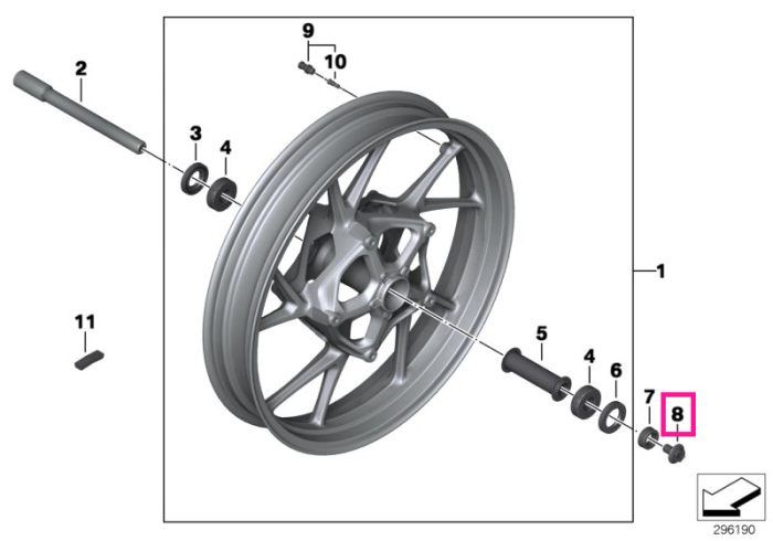 Surub fixare roata fata, M20x1,5mm - BMW Motorrad