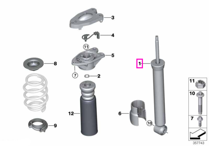Amortizor suspensie, punte spate, VDC - Mini F56