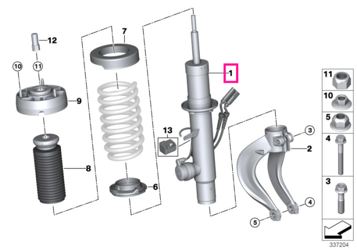 Amortizor suspensie, punte fata, stanga - BMW X5 F15, X6 F16