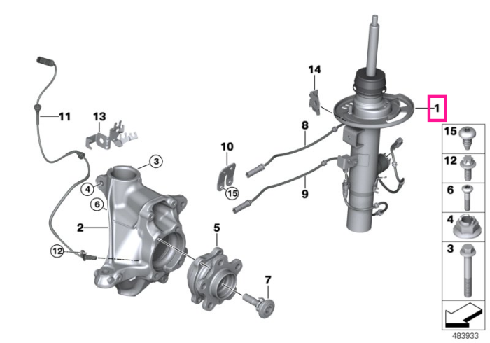 Amortizor suspensie, punte fata, stanga, VDC - BMW X3 G01 G08, X4 G02