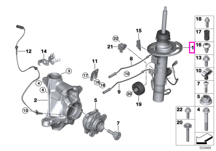 Amortizor suspensie, punte fata, stanga, VDC - BMW X3 G01