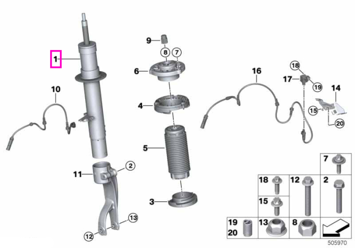 Amortizor suspensie fata dreapta VDC - BMW X5 G05, X5L G18, X6 G06