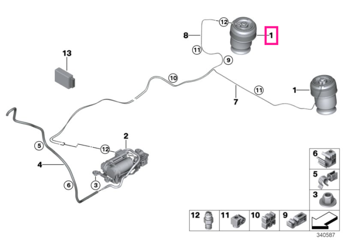 Amortizor pneumatic, punte spate - BMW X5 F85 M, X6 F86 M
