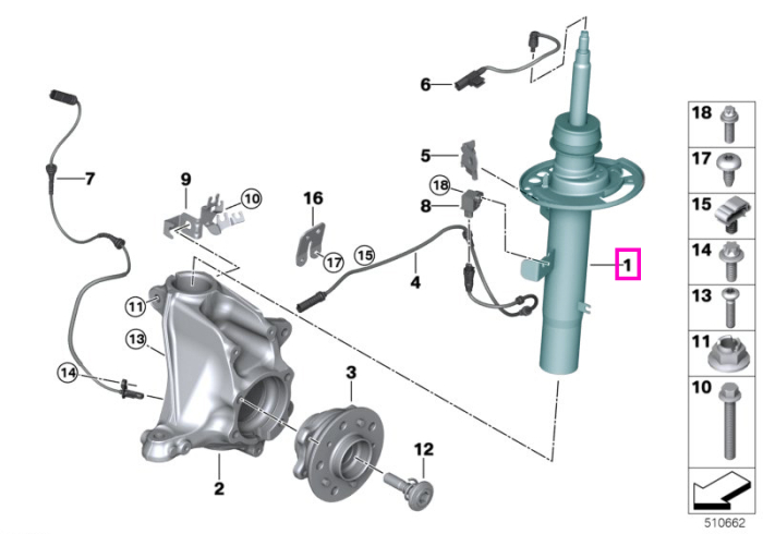 Amortizor suspensie, punte fata, stanga, VDC - BMW X3 M F97, X4 M F98