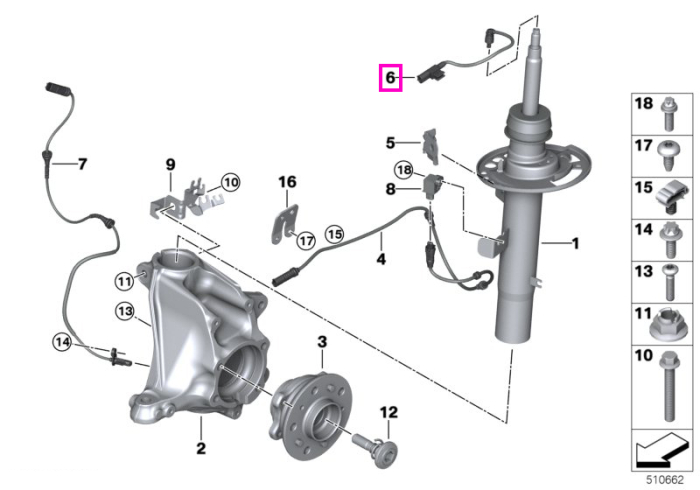 Cablu adaptor EDC (Electronic Damper Control), amortizor suspensie, punte fata - BMW X3 M F97, X4 M F98