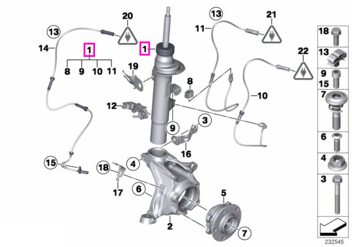 Amortizor suspensie, punte fata, stanga - BMW X3 F25, X4 F26