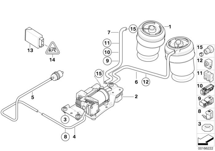 Perna aer suspensie spate - BMW X5 E70, X6 E71