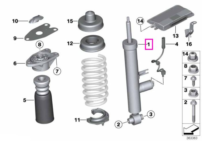 Amortizor suspensie, punte spate, VDC - BMW Seria 3 F30