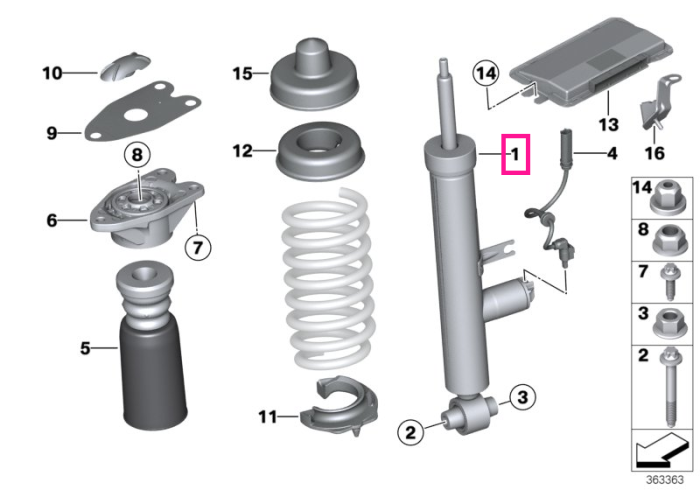 Amortizor, punte spate - BMW Seria 1 F20 F21, Seria 2 F22